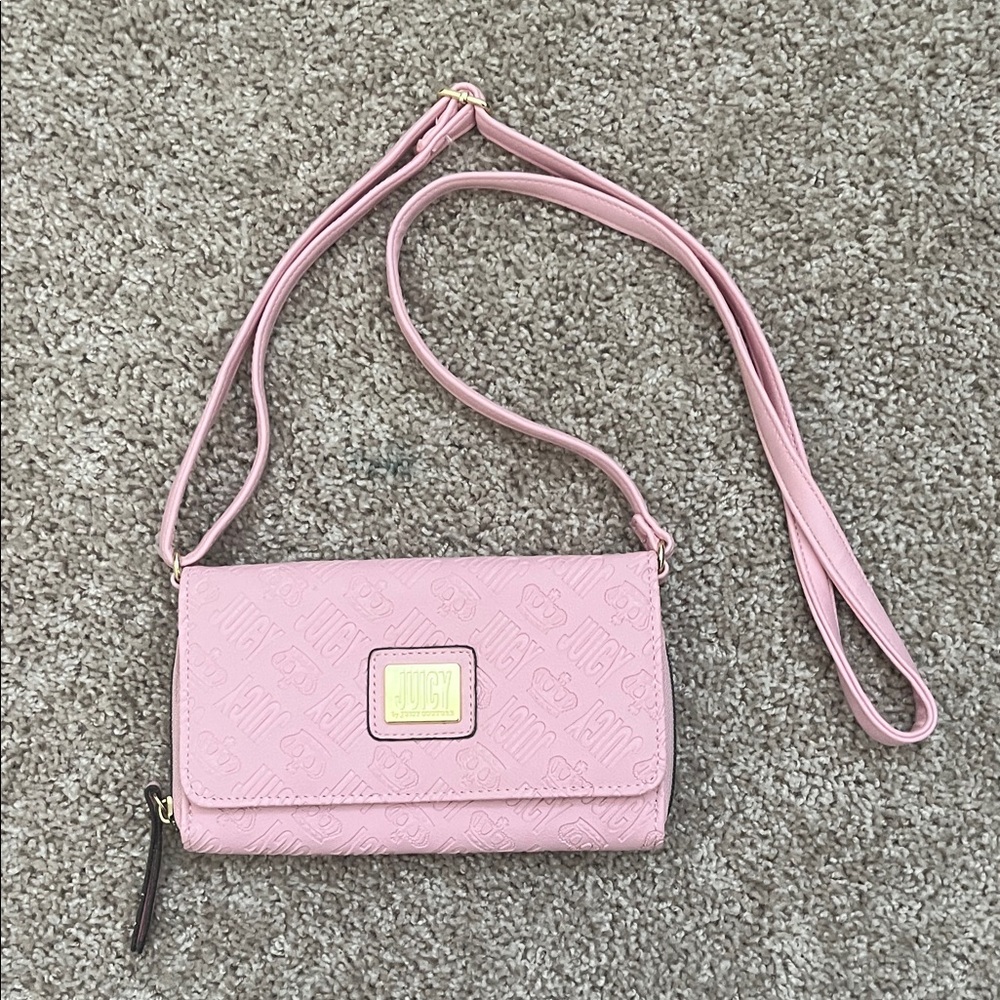 Juicy Couture Pink Embossed Crossbody Purse